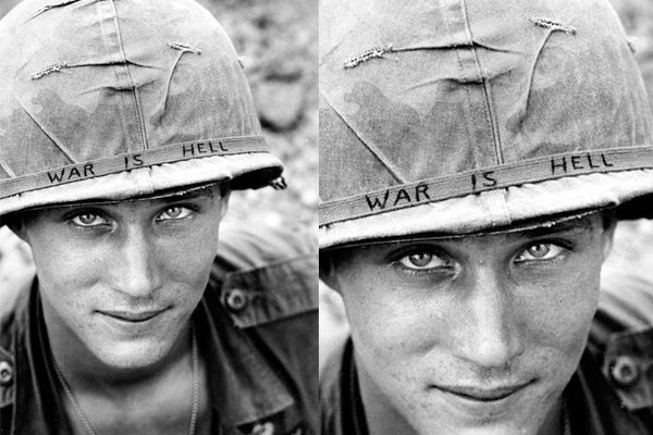 No capacete: A guerra é o inferno