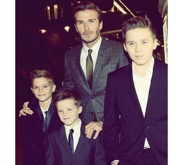 Davis Beckham e seus filhos