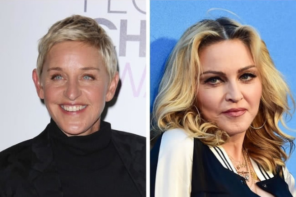 Ellen DeGeneres e Madonna - 58 anos