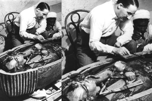 Howard Carter no sarcófago do Tutancâmon