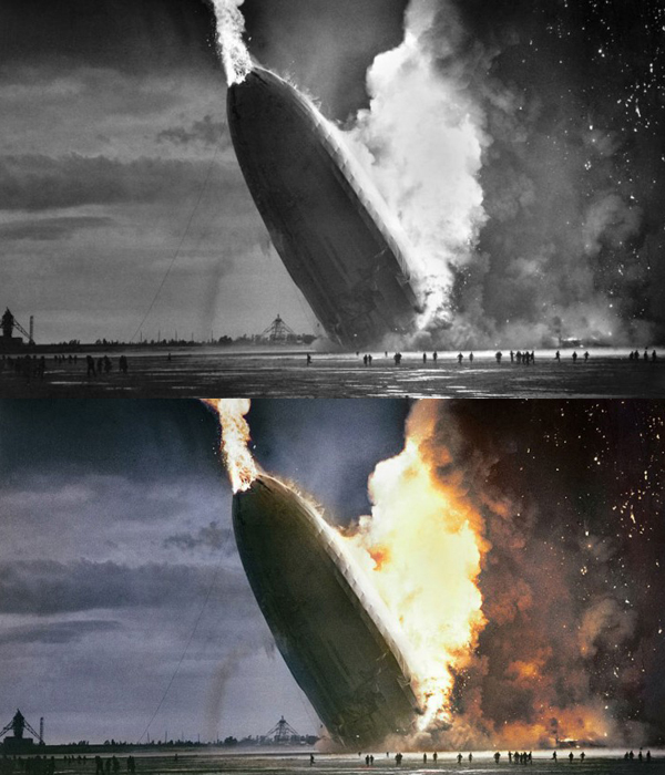 A foto histórica de Hindenburg