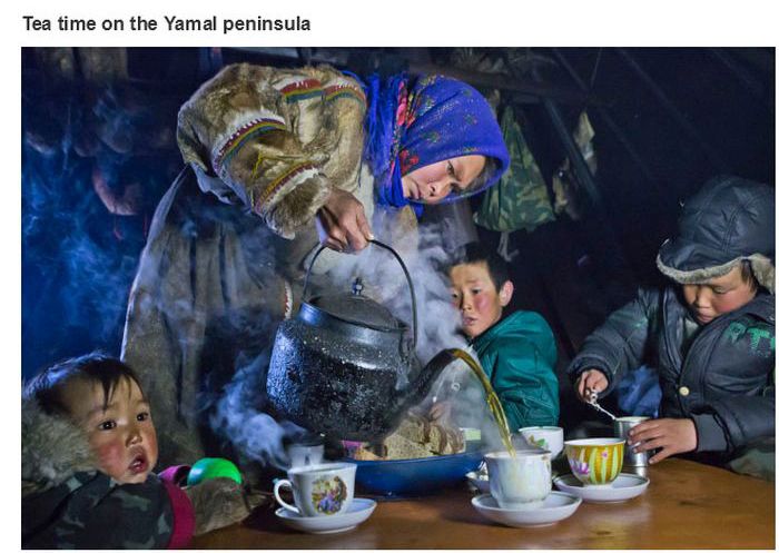A hora do chá na península de Yamal