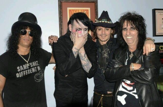 Slash, Marilyn Manson, Johnny Depp & Alice Cooper