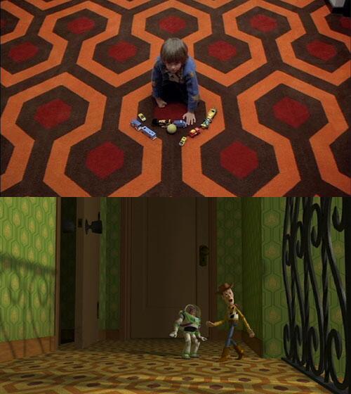 O tapete de O Iluminado e da casa de Sid em Toy Story são os mesmos