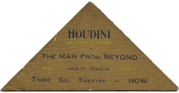 O cartão do mago Houdini