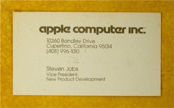 O simples cartão de Steve Jobs