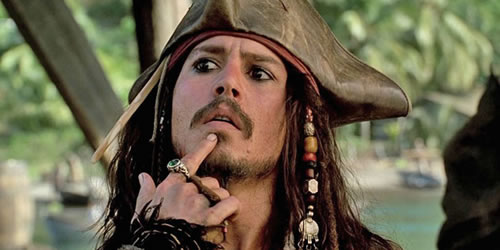 Johnny Depp teve muito a ver com as fantasias de Piratas do Caribe