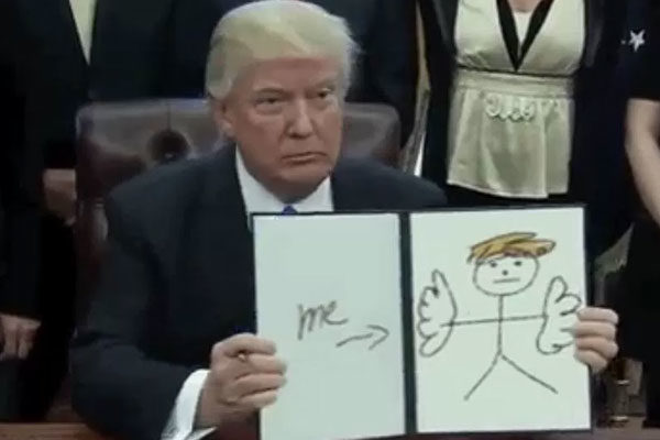 Trump desenhando